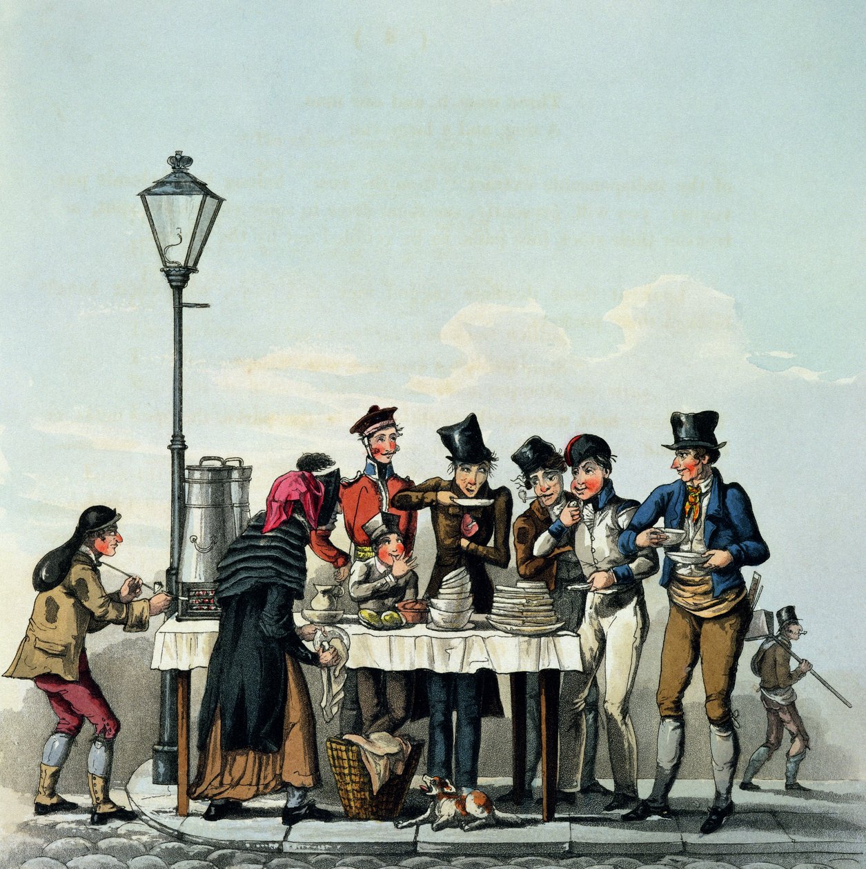 Street Breakfast vyrytý G.Huntem, 1825 od English School