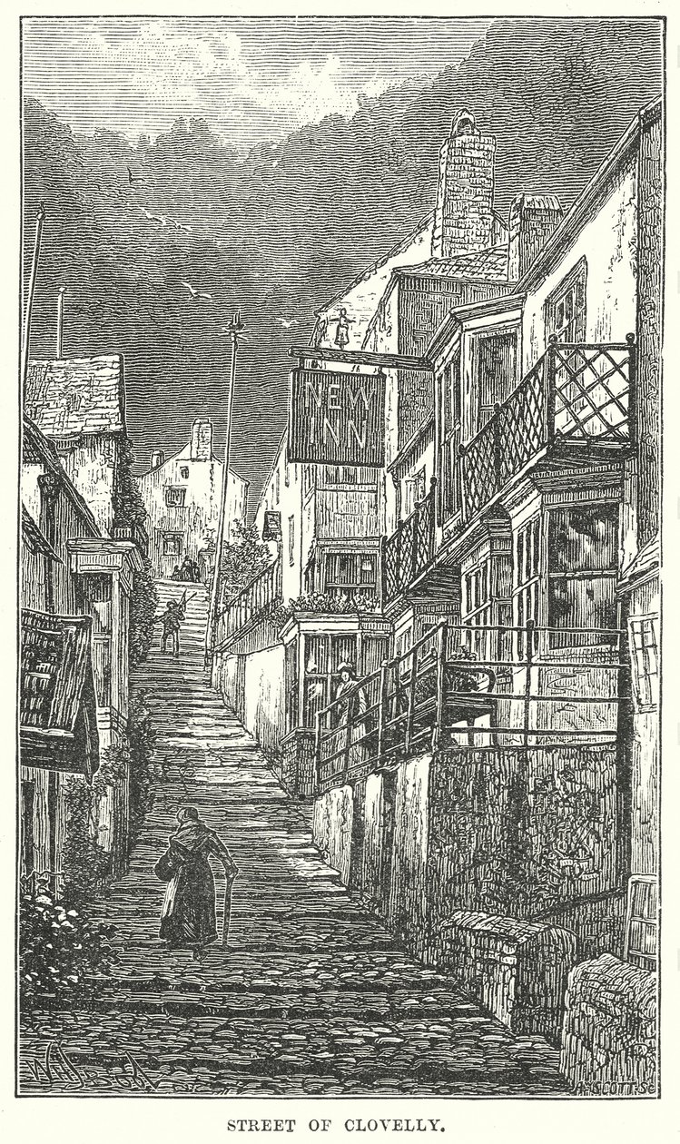 Ulice Clovelly (rytina) od English School