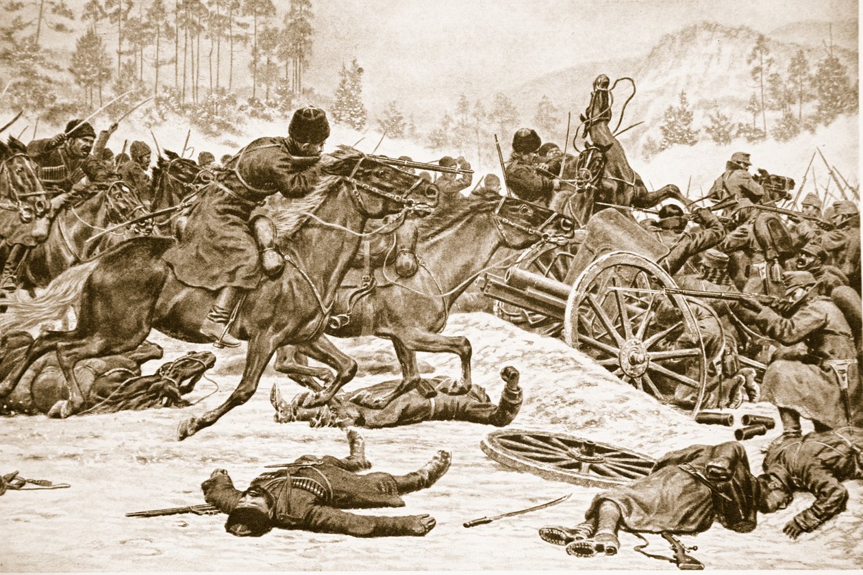 Úporné boje na výšinách, které Rusové vedli jižně od Dukly v Karpatech, 1914-19 od English School