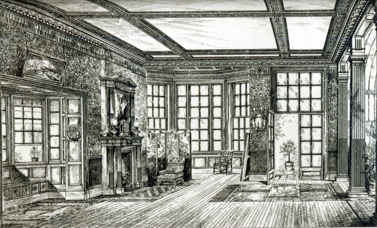 Ateliér pro Jamese Tissota Esquire, Grove End Road, 1874 (litografie) (čb fotografie) od English School