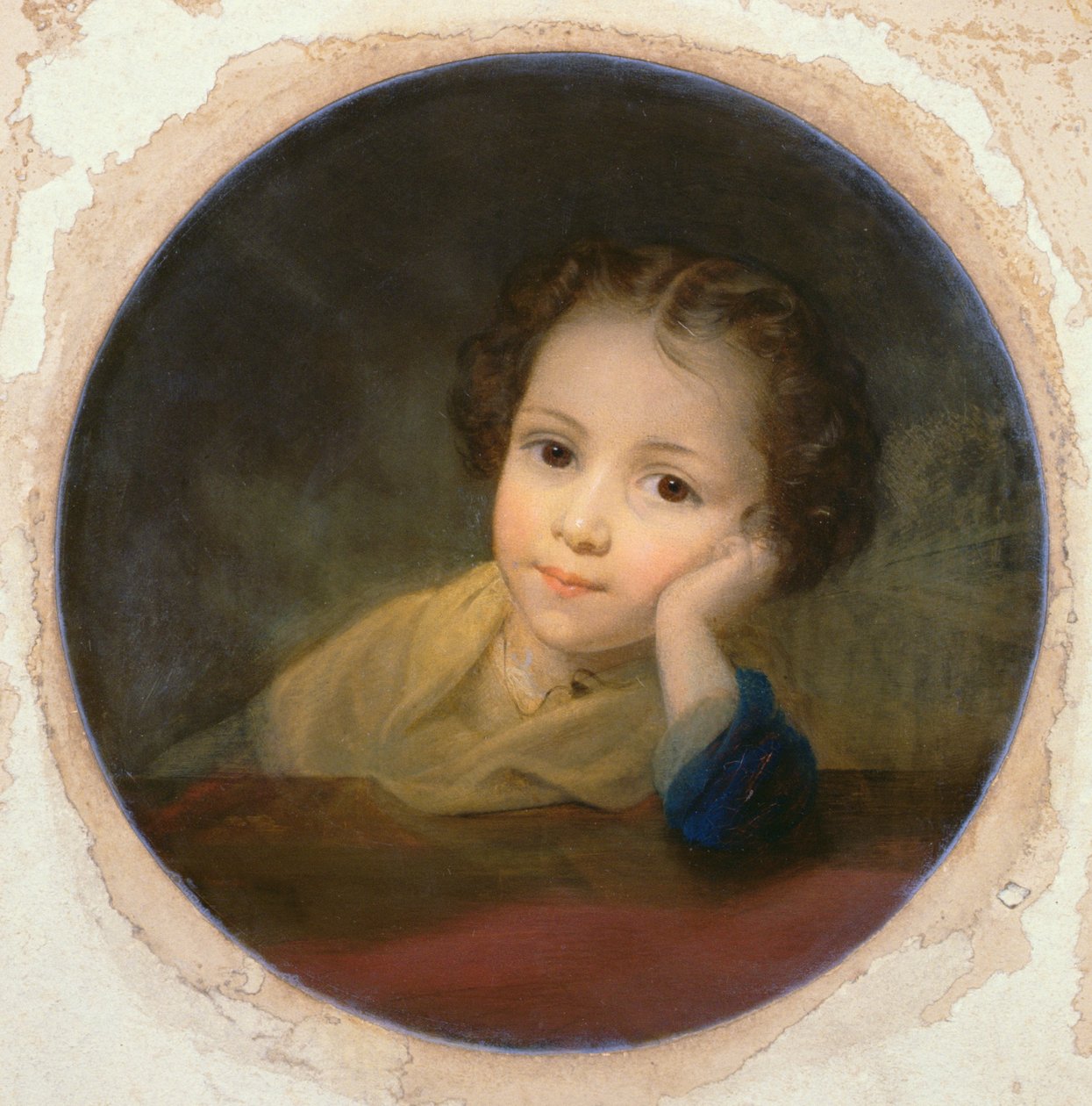 Study of a Child, c.1850 (olej na kartě) od English School