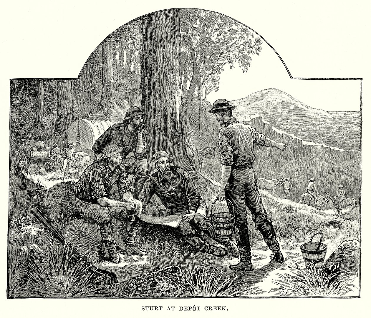 Sturt at Depot Creek (rytina) od English School