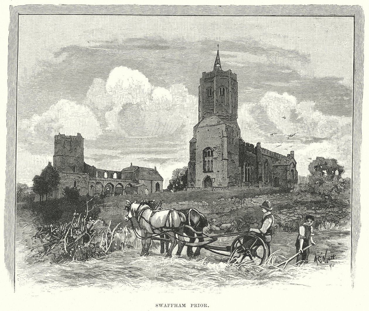 Swaffham Prior (rytina) od English School
