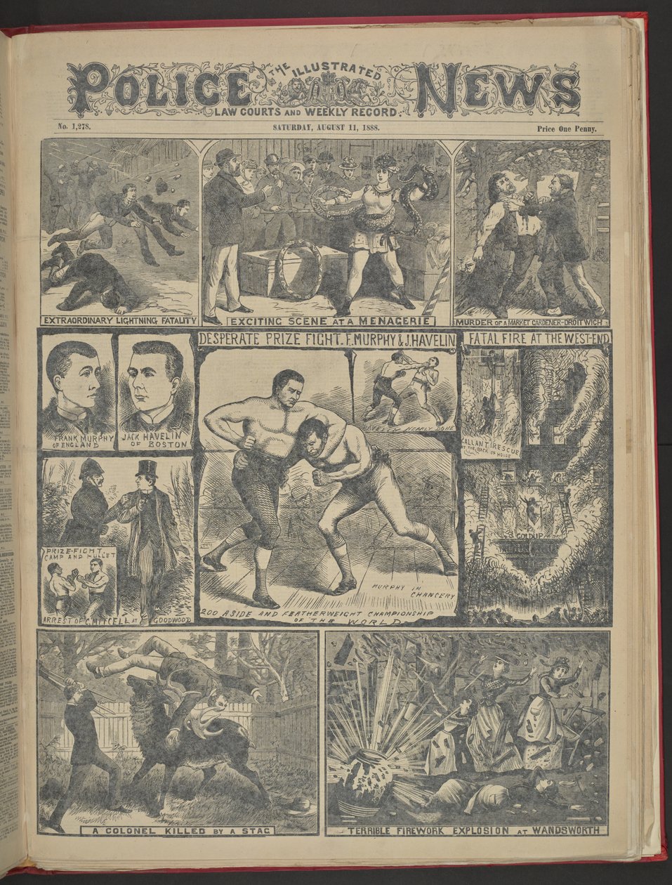 "STRAŠLIVÝ VÝBUCH OHŇOSTROJE VE WANDSWORTHU." Ilustrované policejní zprávy od English School