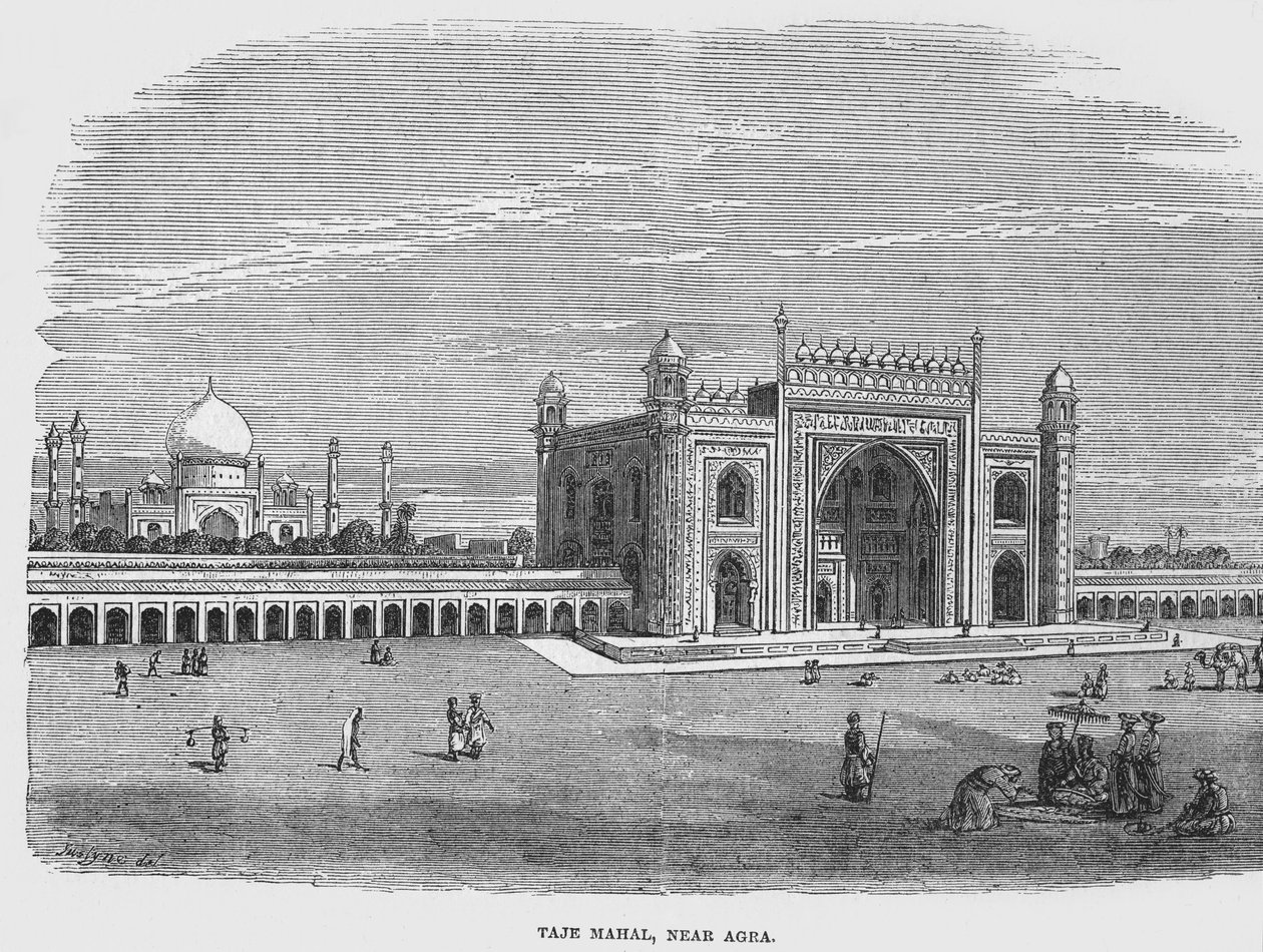 Taj Mahal, poblíž Agra (rytina) od English School