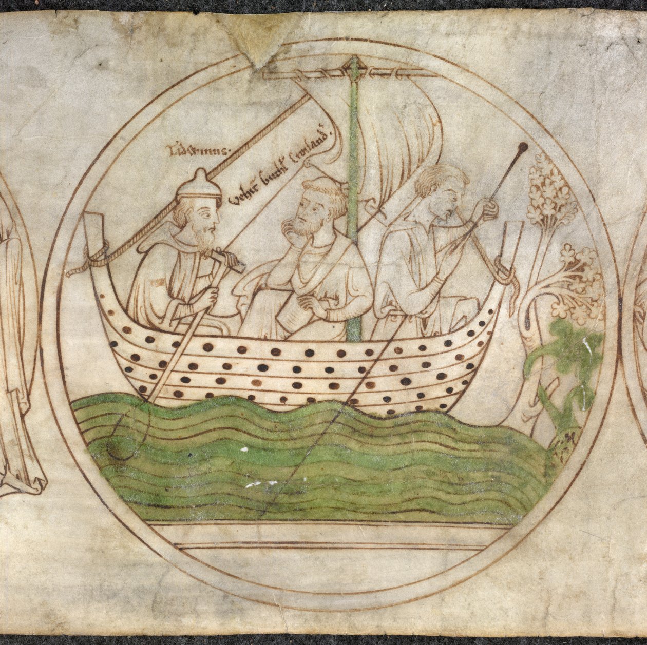 Tatwin přepravuje Guthlac lodí do Crowlandu z 