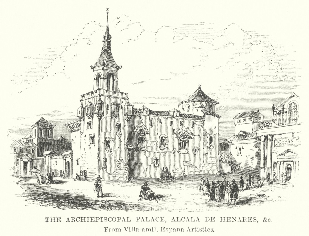 Arcibiskupský palác, Alcala de Henares atd. (rytina) od English School