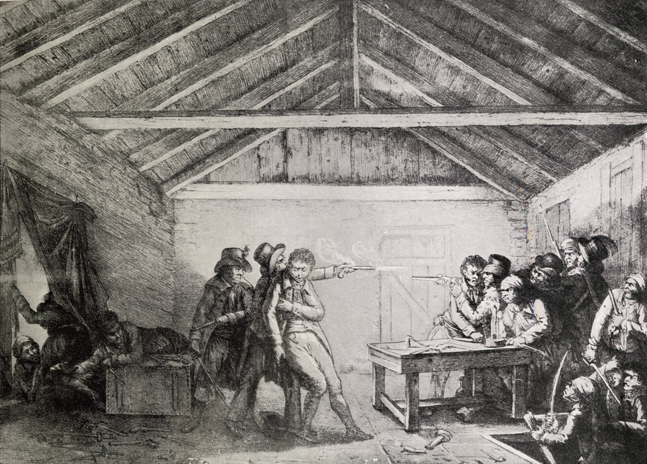 Zatčení spiklenců z Cato Street 23. února 1820 od English School