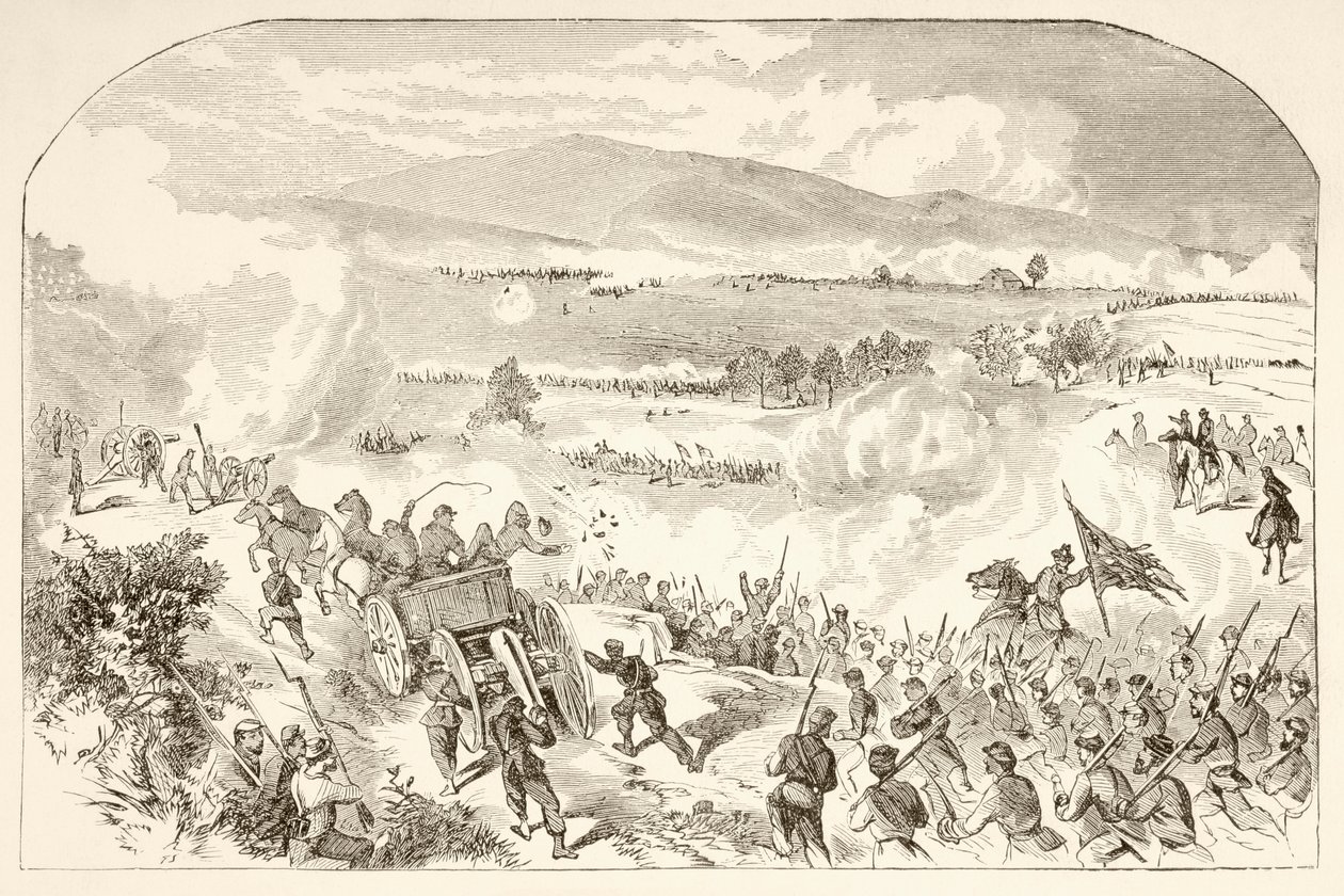 Bitva o Malvern Hill (litho) od English School
