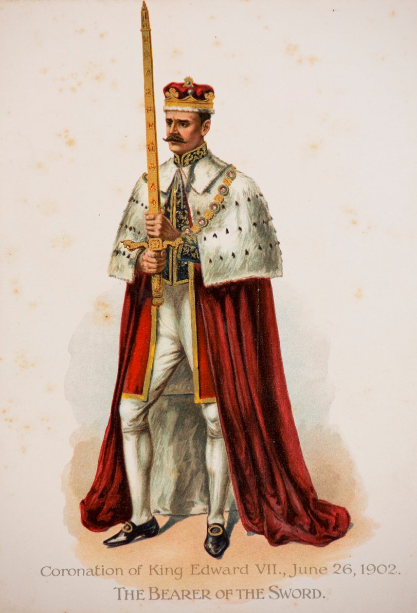 Nositel meče při korunovaci krále Edwarda VII od English School