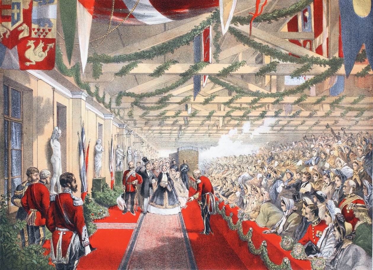 The Bricklayers Arms Station, 7. března 1863, z Památníku sňatku Edwarda VII. a Alexandry Dánské, hospoda. 1864 od English School