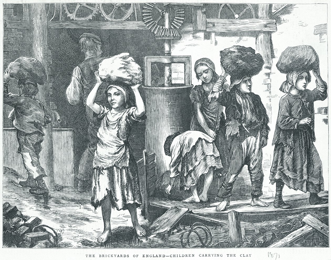 The Brickyards of England, Děti nesoucí hlínu, 1871 od English School