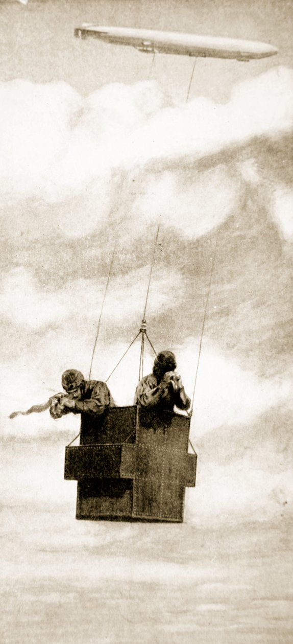 Neprůstřelná klec Zeppelinova bombardéru, 1914-19 od English School