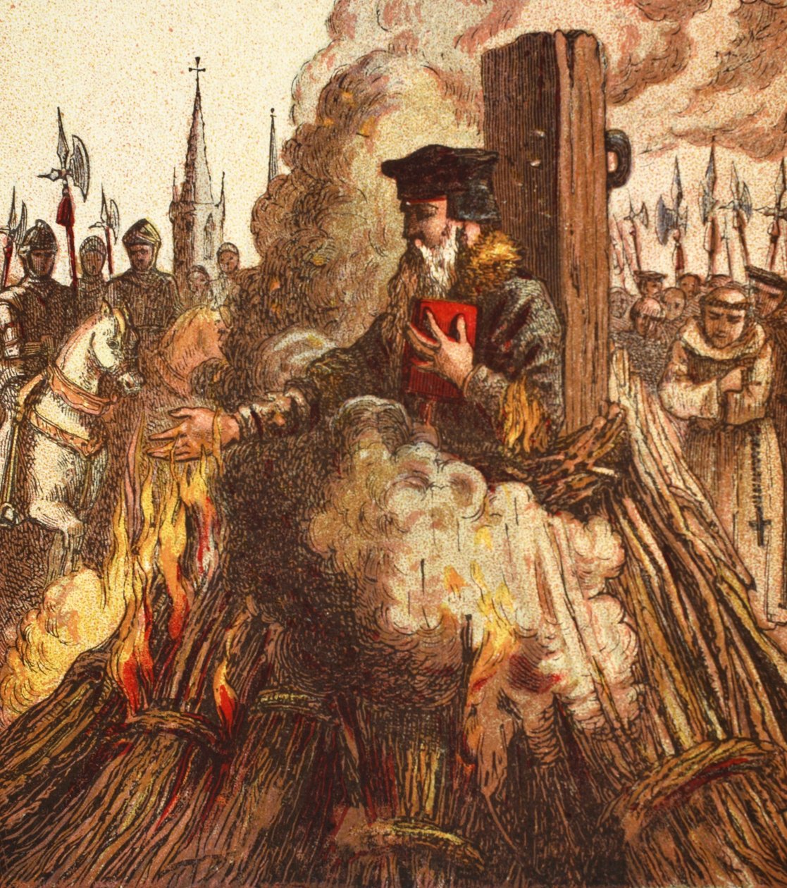 The Burning of Cranmer, hospoda. 1890 od English School