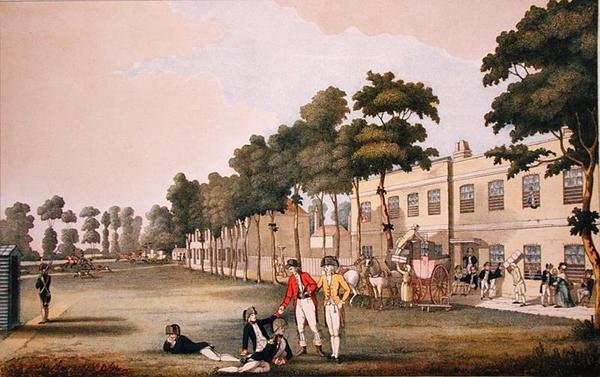 The Cadet Barracks in the Arsenal, London (barevné lito) od English School