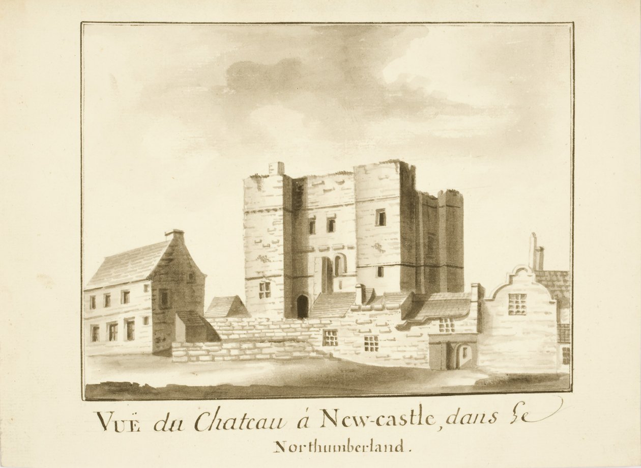 The Castle, Newcastle upon Tyne (inkoust a tužka na papíře) od English School