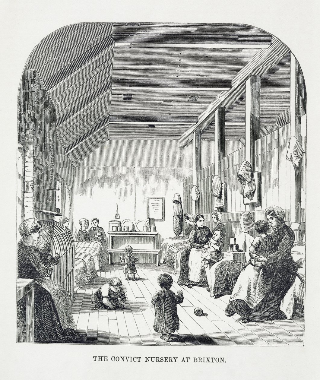 The Convict Nursery at Brixton, from The Criminal Prisons of London and Scenes of Prison Life od Henryho Mayhewa (1812-87) a Johna Binnyho, 1862 od English School