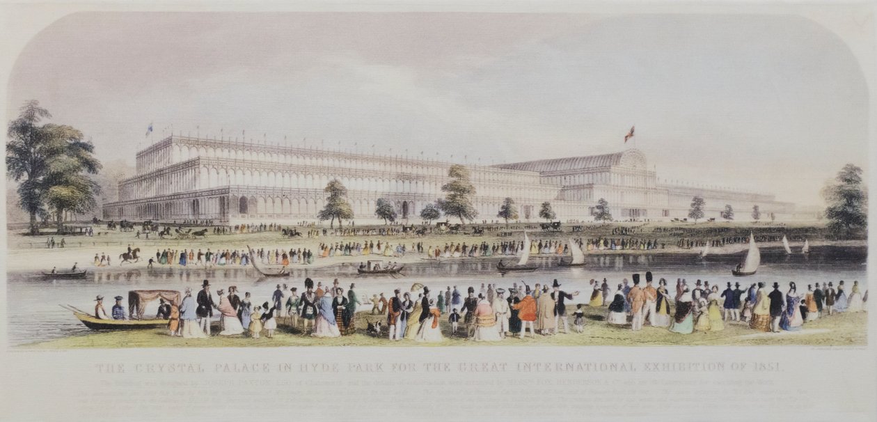 Křišťálový palác v Hyde Parku na Velké mezinárodní výstavě v roce 1851 (tisk) od English School