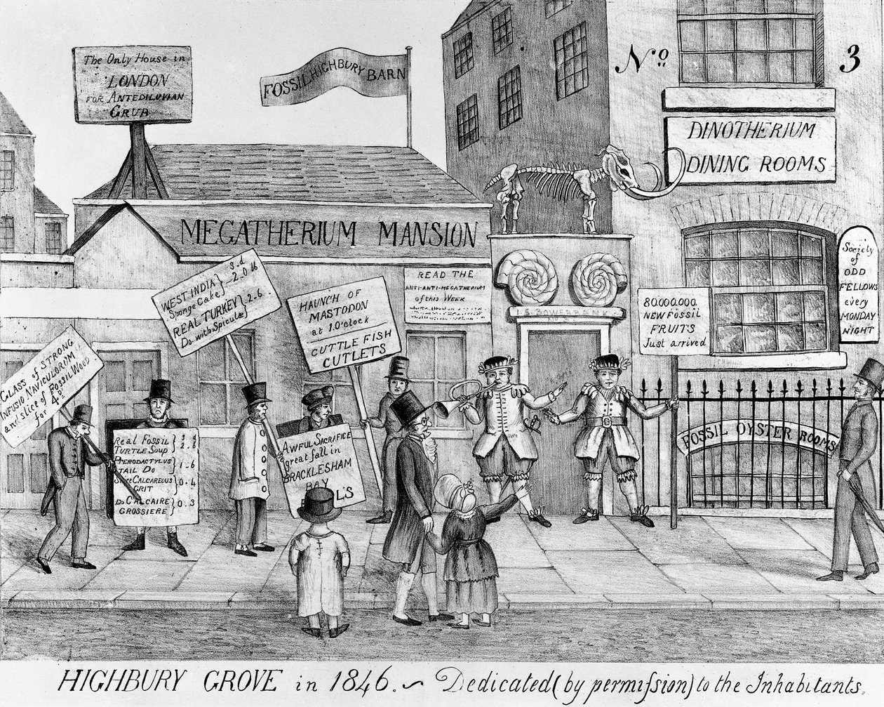 The Dinotherium Jídelny Highbury Grove, 1846. od English School
