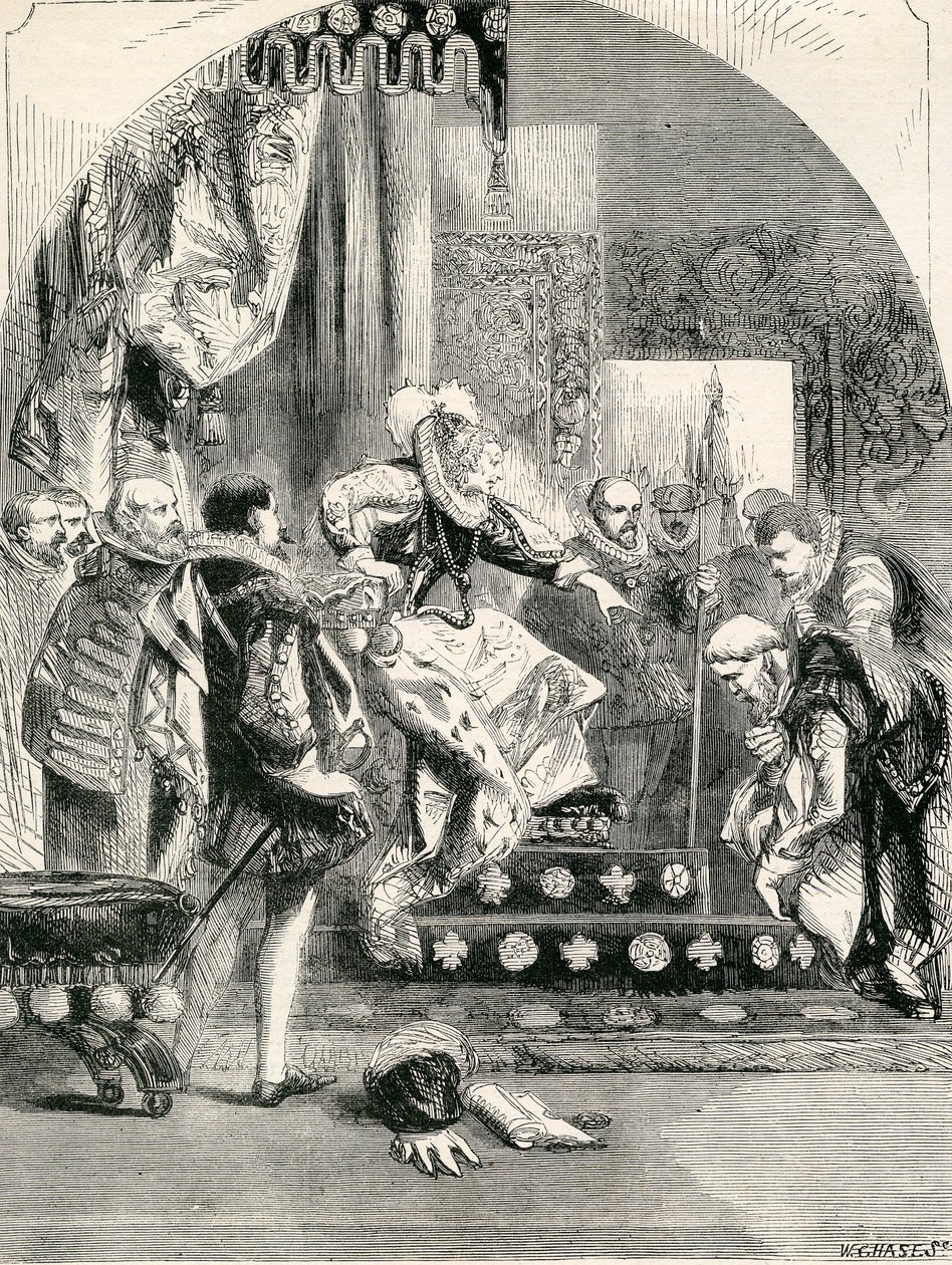 Elizabeth propuštění hraběte z Murray a opata z Kilwinningu, 1865 od English School