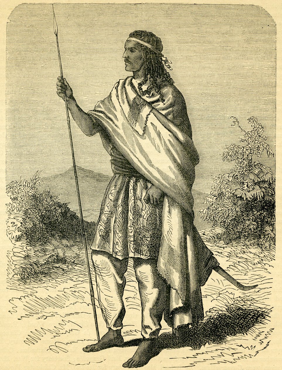 Císař Theodore II (asi 1818-68) (rytina) od English School