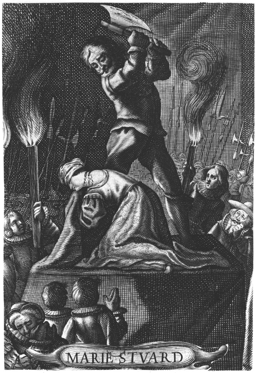 Poprava skotské královny Marie (1542-87) 8. února 1587 od English School