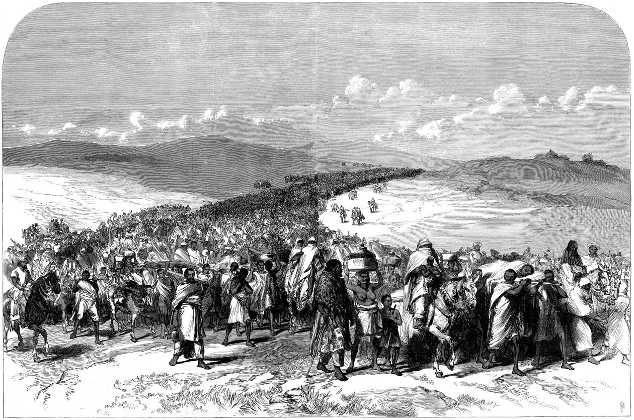 Exodus Theodores Broken Army, z britské expedice do Habeše, 1868 od English School