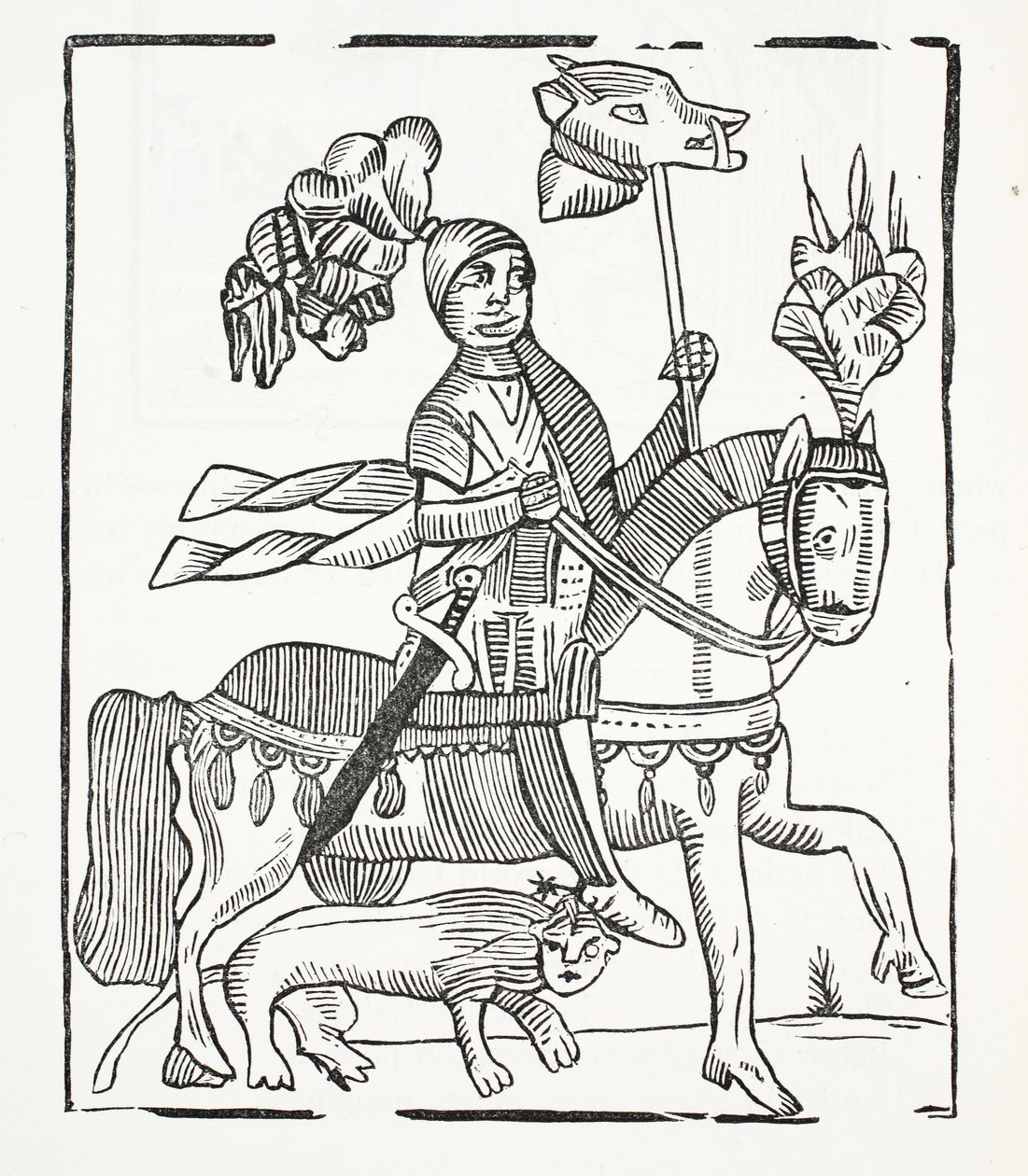 The Famous History of Guy Earl of Warwick, ilustrace z Chap-books of the Eighteenth Century od Johna Ashtona, pub. 1882 od English School