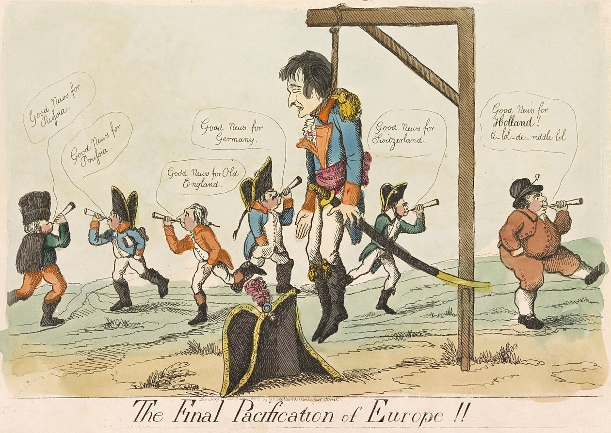 The Final Pacification of Europe!!, pub. 1803 (ručně kolorovaná rytina) od English School