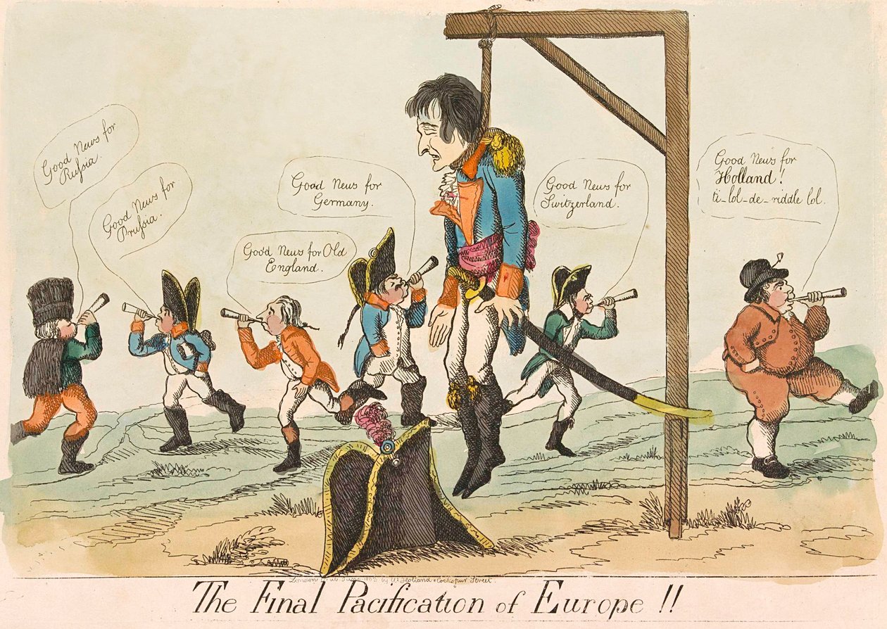 The Final Pacification of Europe!!, hospoda. 1803 ručně kolorovaná rytina. od English School