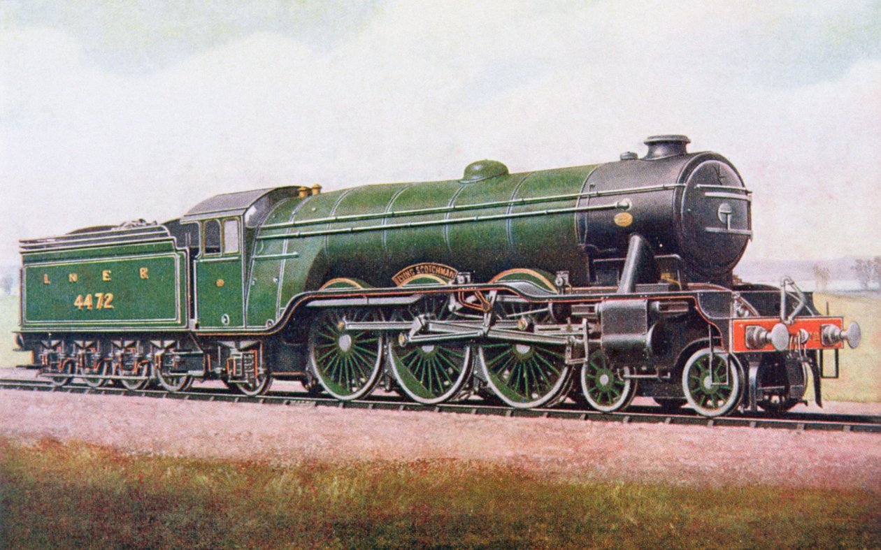 The Flying Scotsman of the London and North Eastern Railway, ilustrace z knihy The Book of the Locomotive od G. Gibbarda Jacksona, vydáno 1924 od English School