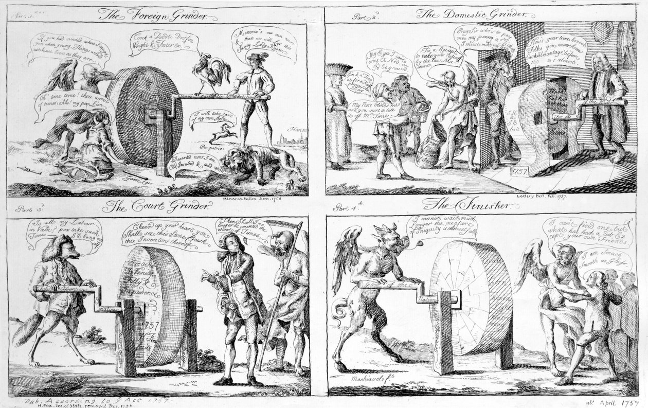 Zahraniční bruska, Domácí bruska, Dvorní bruska, Finišer, 1757 od English School