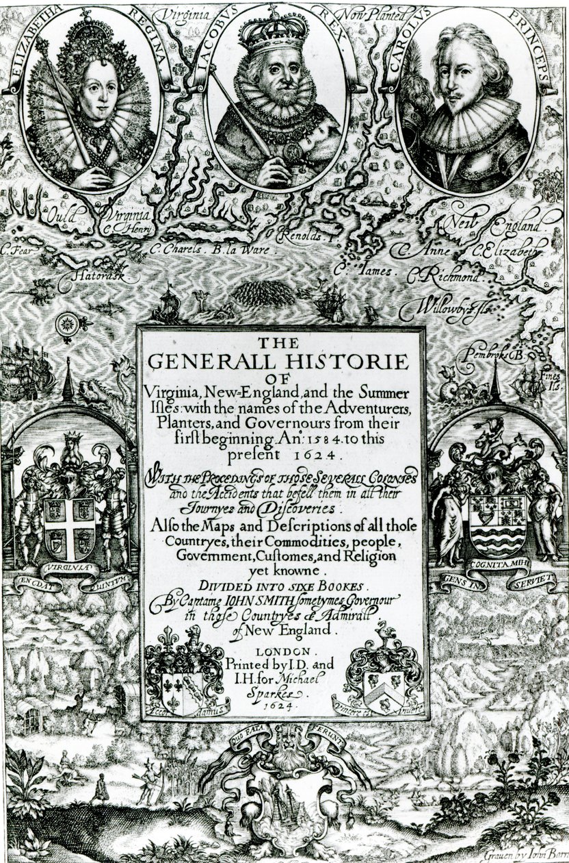 The General Histoire of Virginia, New England and Summer Isles, 1624 od English School