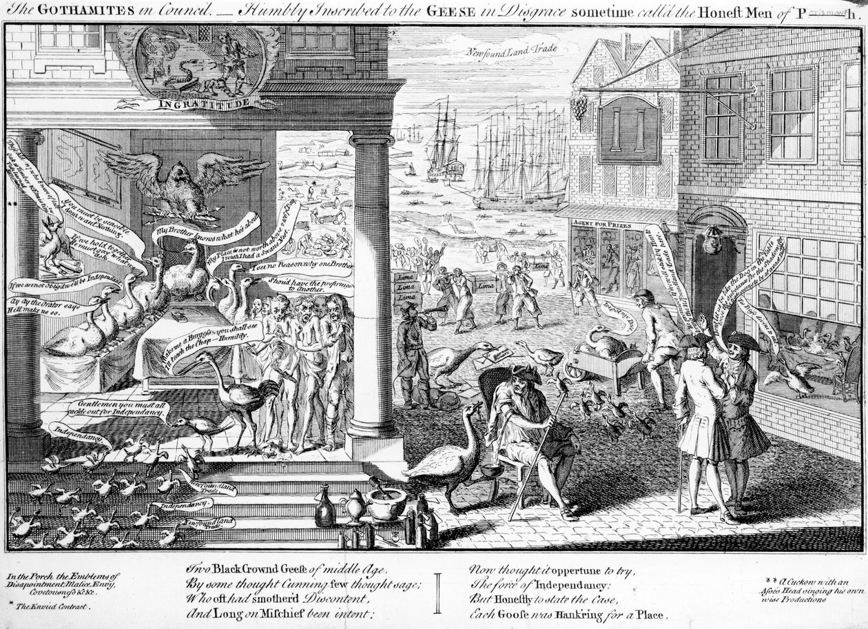 Gothamité v radě, 1761 od English School