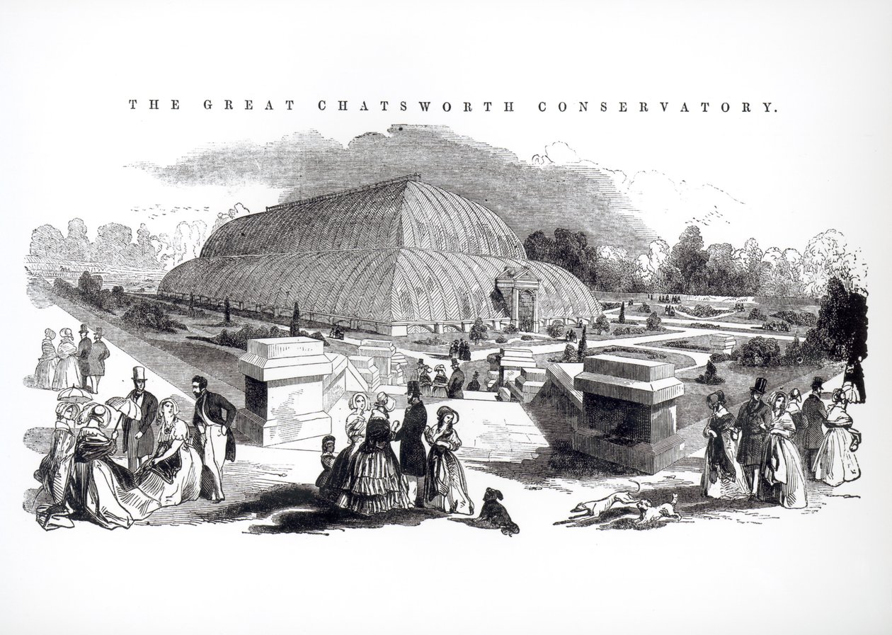 Velká konzervatoř v Chatsworth, 1844 od English School