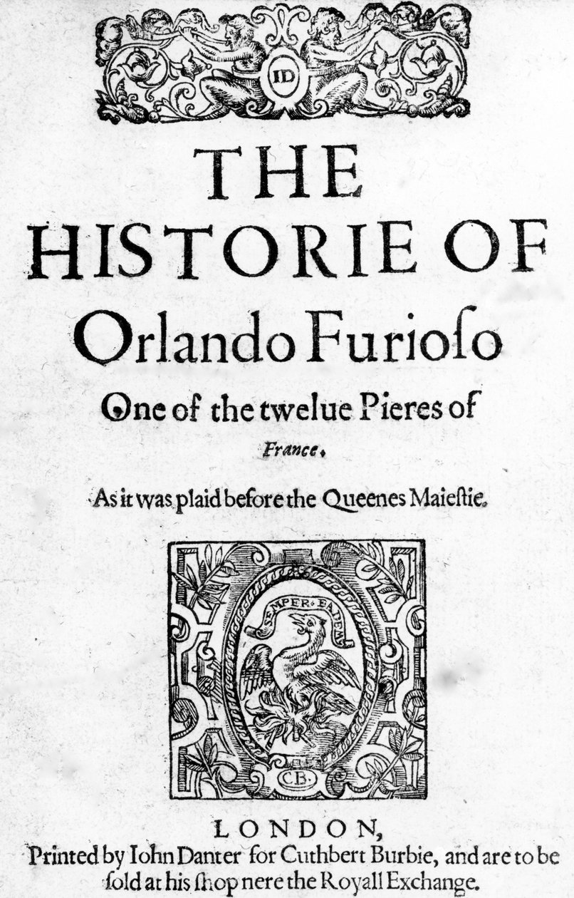 Historie Orlanda Furiosa od Ludovica Ariosta, 1594 od English School