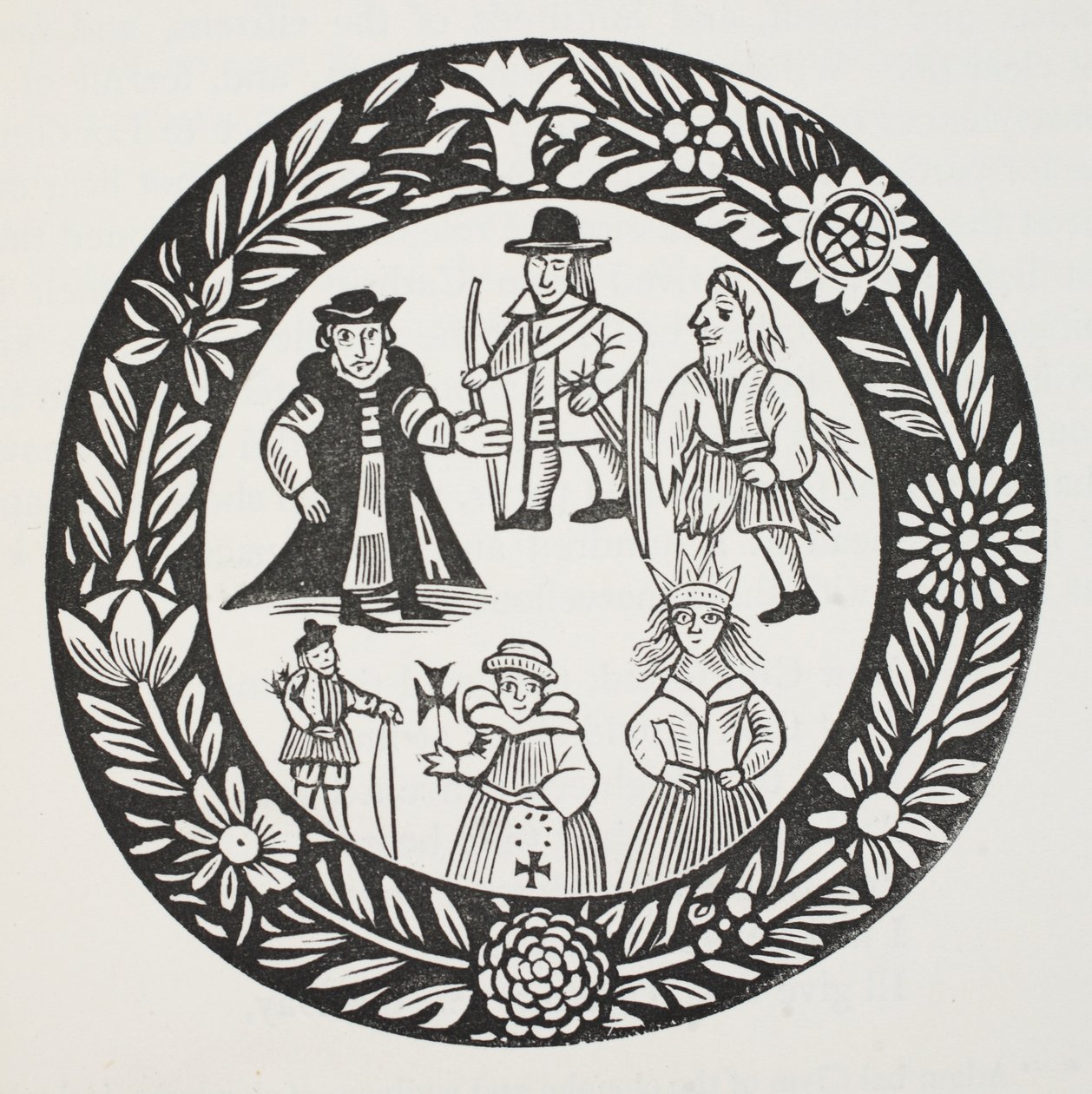 The History of Adam Bell, Clim of the Clough a William of Cloudeslie, ilustrace z Chap-books of the Eighteenth Century od Johna Ashtona, hospoda. 1882 od English School