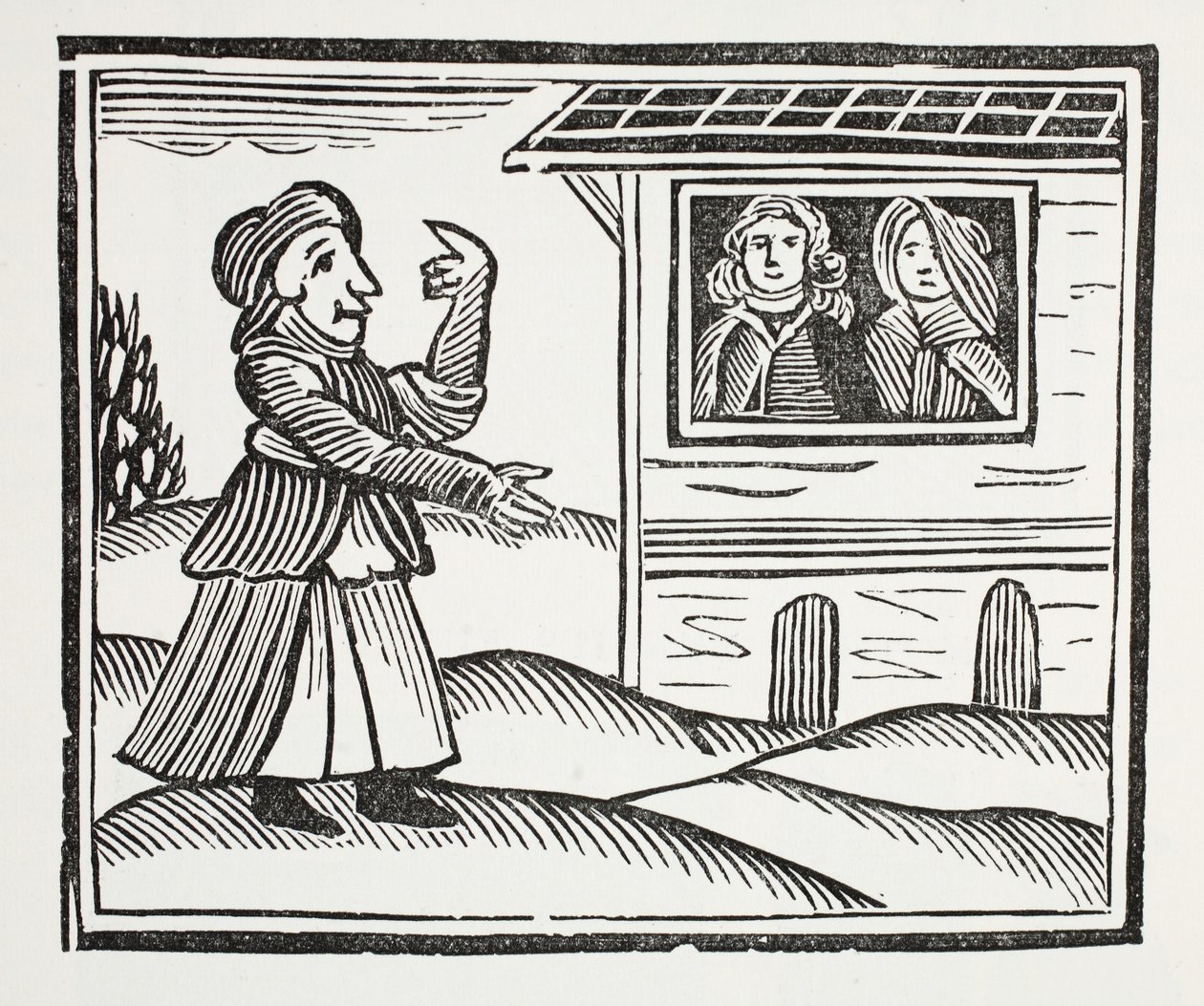 The History of Mother Shipton, ilustrace z Chap-books of the Eighteenth Century od Johna Ashtona, pub. 1882 od English School