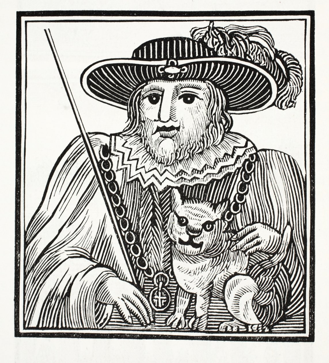 Historie sira Richarda Whittingtona, třikrát primátora Londýna, ilustrace z Chap-books of the Eighteenth Century od Johna Ashtona, pub. 1882 od English School