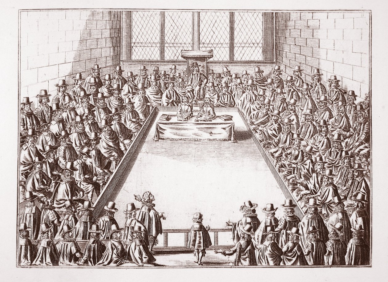 Dolní sněmovna, tisk z roku 1648 od English School