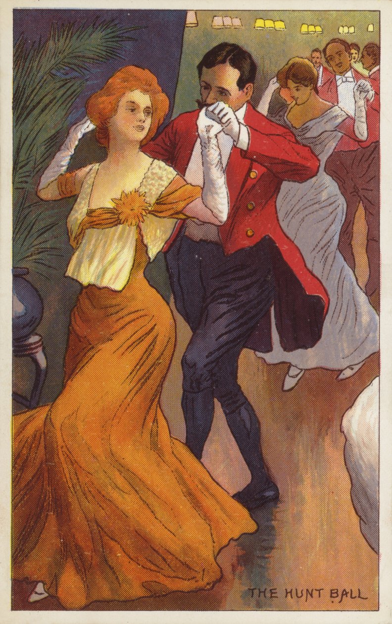 Lovecký ples (barevná litografie) od English School
