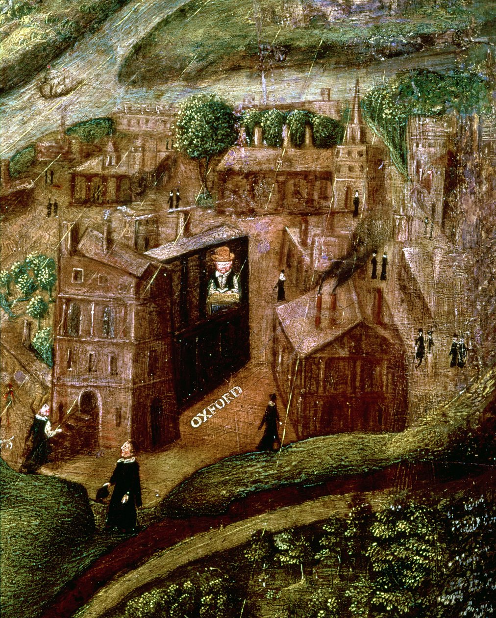 The Life and Death of Sir Henry Unton (1557-96), detail studia na Oriel College, Oxford, 1574, c.1596 (viz 106910) od English School