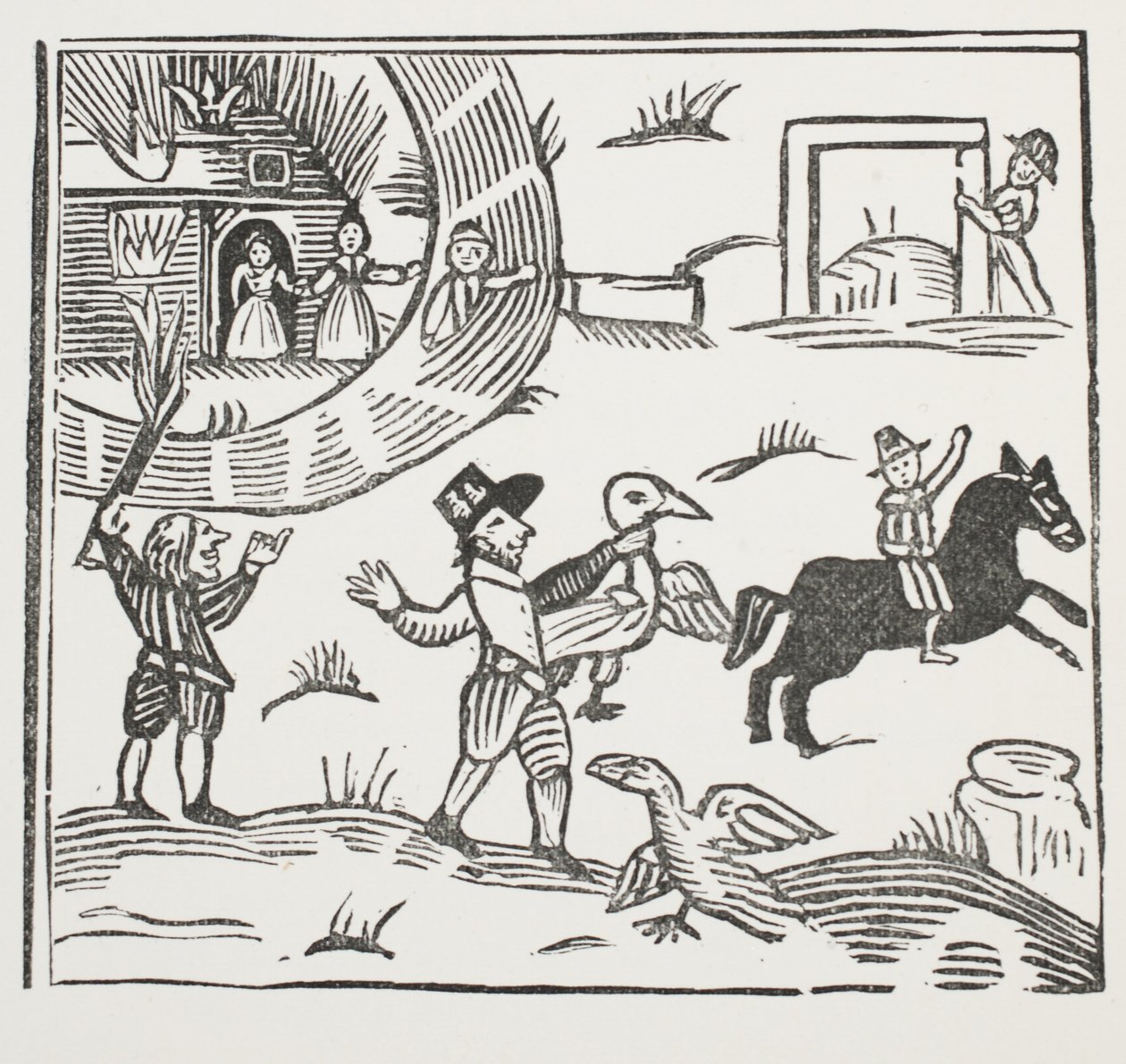 The Mad Pranks of Tom Tram, ilustrace z Chap-books of the Eighteenth Century od Johna Ashtona, hospoda. 1882 od English School