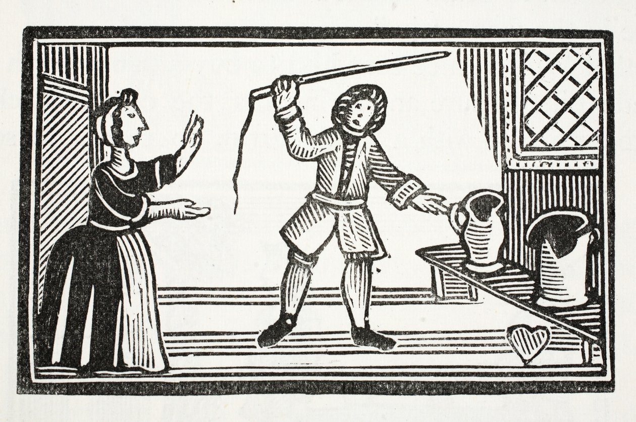 The Mad Pranks of Tom Tram, ilustrace z Chap-books of the Eighteenth Century od Johna Ashtona, hospoda. 1882 od English School