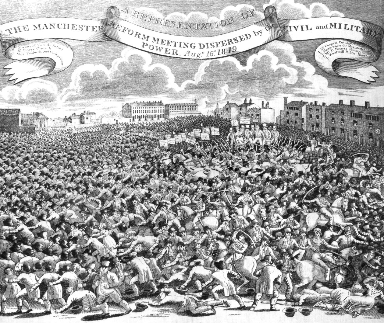 Manchesterské reformní setkání rozptýlené civilní a vojenskou mocí, 16. srpna 1819 od English School