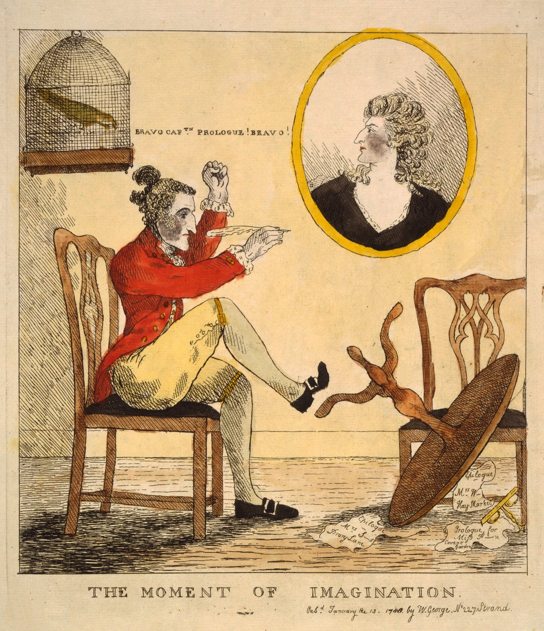 The Moment of Imagination, pub. 1785 (ručně kolorovaná rytina) od English School