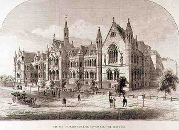 The New University College, Nottingham, z The Illustrated London News, 7. února 1881 od English School