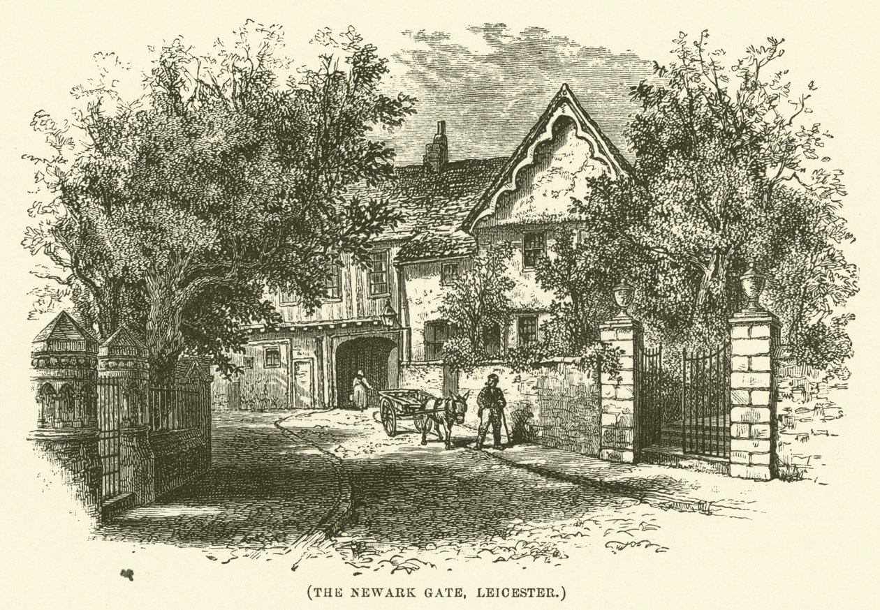 Newark Gate, Leicester (rytina) od English School