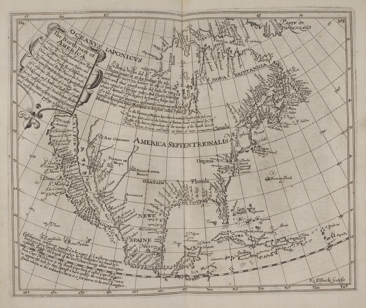 Severní část Ameriky: spojující Newfoundland, Nová Anglie, Virginie…, Henry Briggs od English School