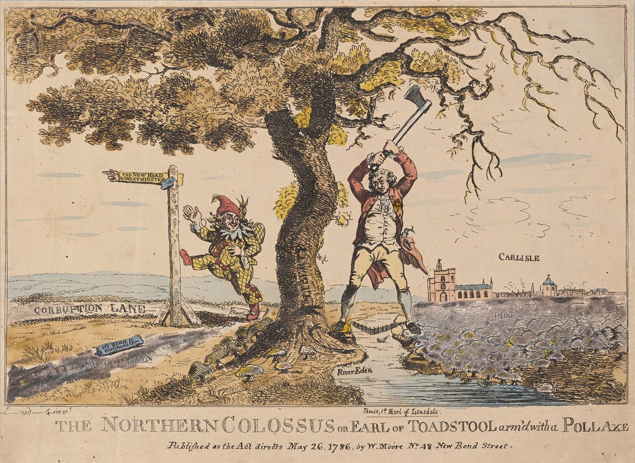 The Northern Colossus aneb Earl of Muchomůrka, hospoda. 1786 (ručně kolorovaná rytina) od English School